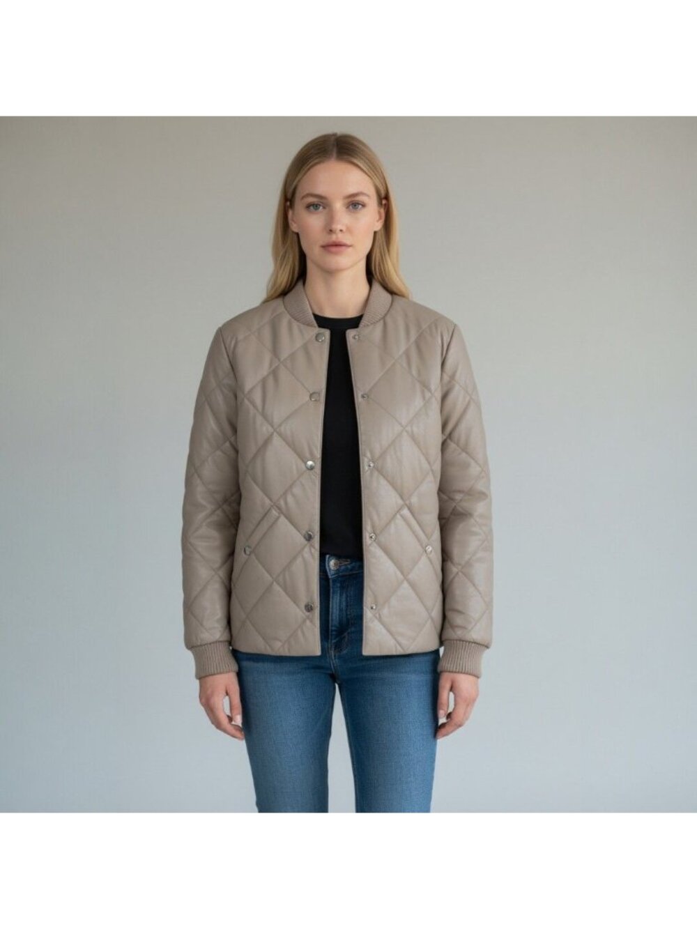 Bod & Christensen Women's Leather Puffer Jacket Quilted Size Small New with Tag - Picture 2 of 9